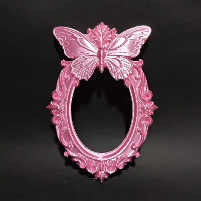 Cadre photo gothique papillon noir, miroir mural ovale orné vintage, décoration intérieure esthétiqu
