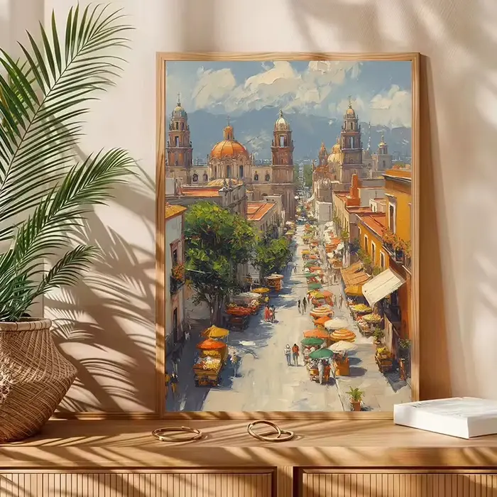 Affiche de voyage sur toile, paysage urbain pakistanais, Karachi, Lahore, vie quotidienne, marché, ville ancienne, peinture murale, images d'art, décoration intérieure