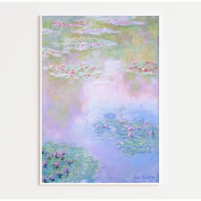 AZNM Affiche de paysage de lotus et de nénuphars de Claude Monet, peinture sur toile impressionniste