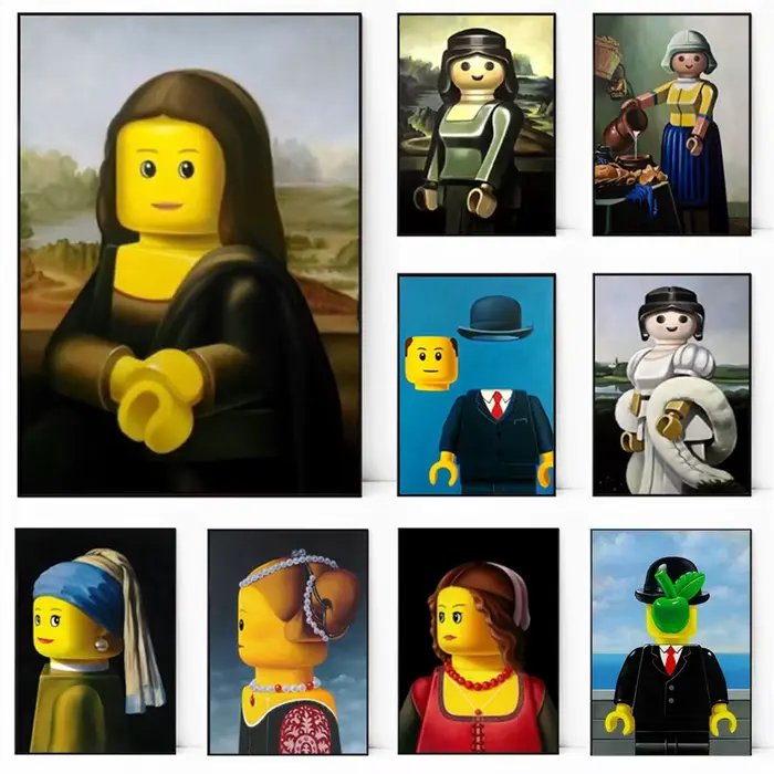 Affiche et imprimés de Mona Lisa Legos abstraits et amusants