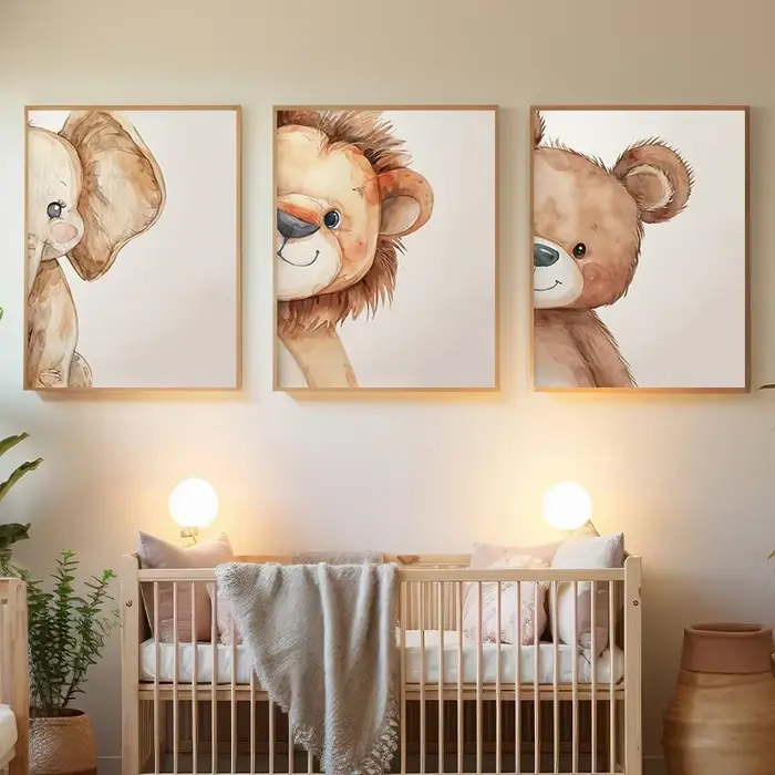 Peinture sur toile d'animaux mignons