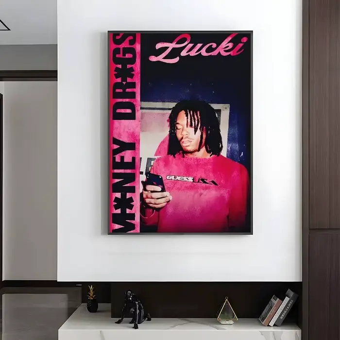 Affiche de rappeur WAKE UP LUCKI, art HD, mur collant, imperméable, décoration esthétique pour la ma