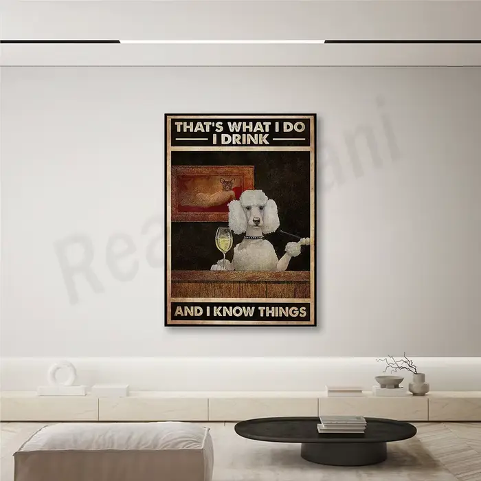 Affiche rétro caniche, c'est ce que je fais