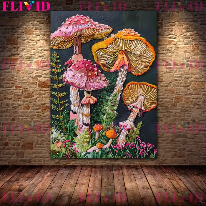 Impression de peinture de chambre plus lente de fausse broderie, art mural botanique, affiche et imp