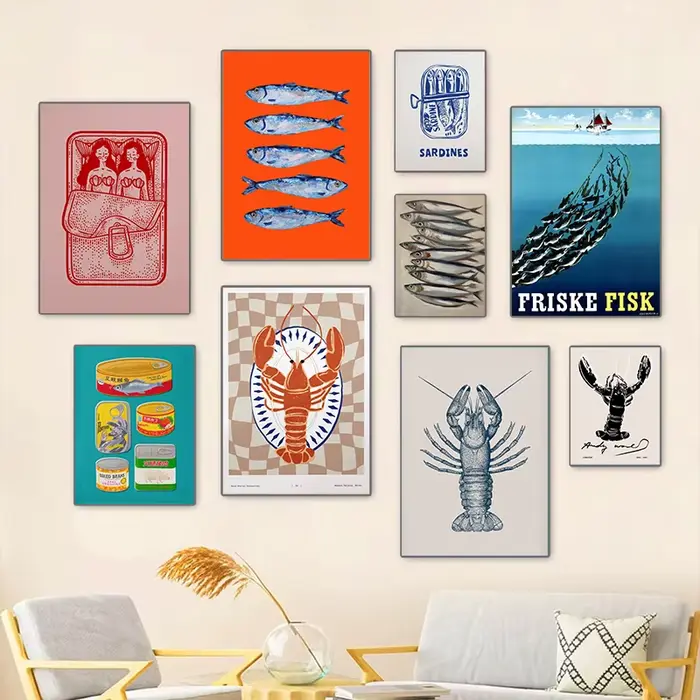 Affiche d'animaux marins