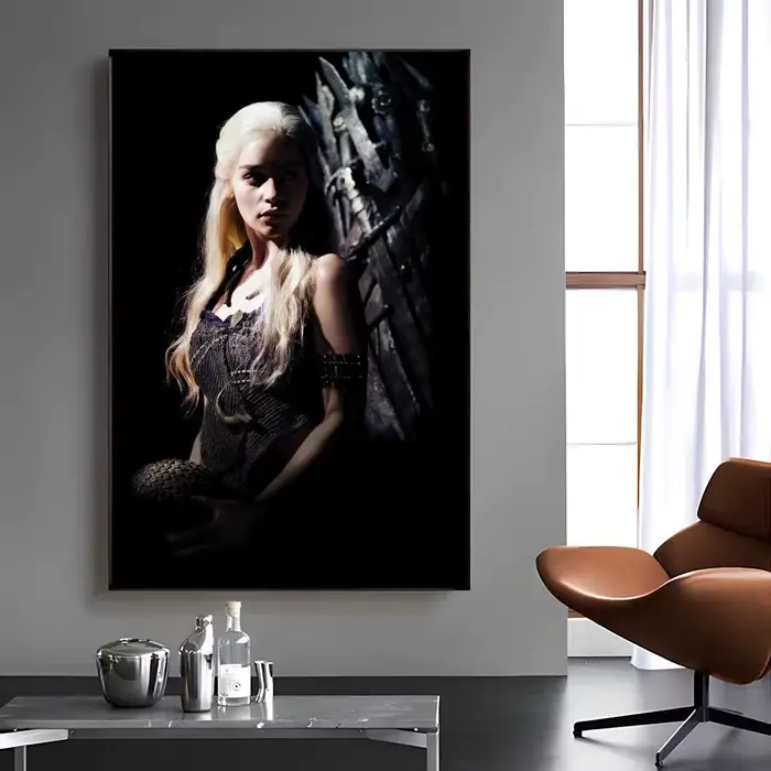Peinture sur toile de la série télévisée G-game Of Thrones, calligraphie, art pour salle de bain, salon, décoration murale de la maison