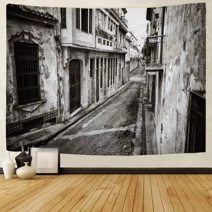 Bohème maison décoration murale salon Art tissu suspendu grand tapisserie imprimée rétro ville jardin paysage tenture
