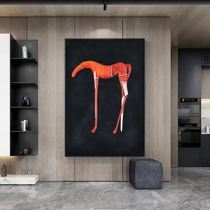 Peinture à l'huile abstraite de cheval d'animal peint à la main sur la toile