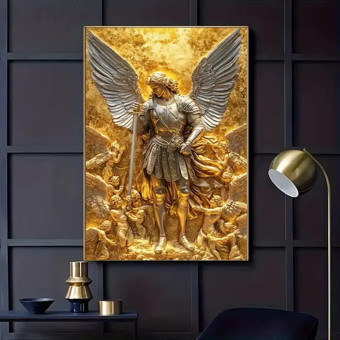 Arcange Michael or ange Statue mur Art toile affiches et impressions mur photo