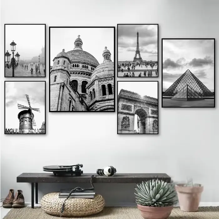 Affiche de photographie de paysage de ville de France