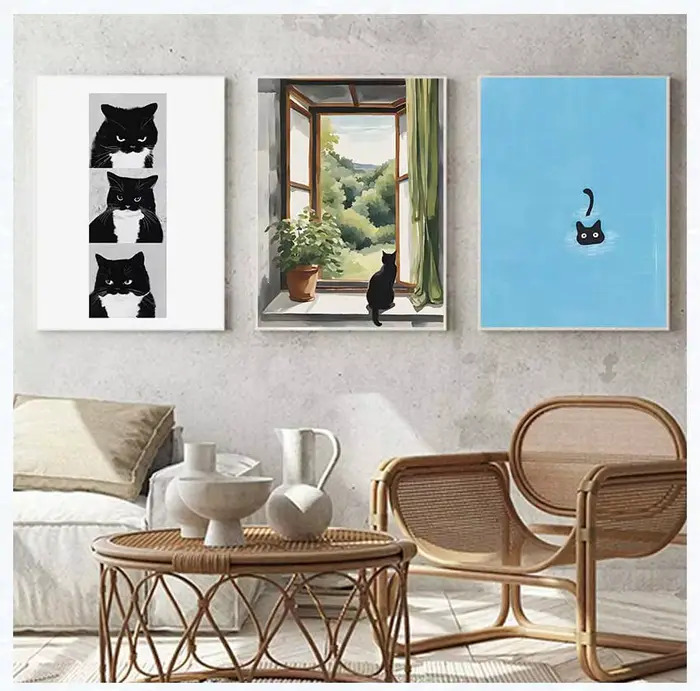 Tableaux sur toile avec illustrations de chats mignons