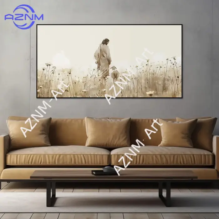 1PC esus et Lost Lamb Flower Field Poster