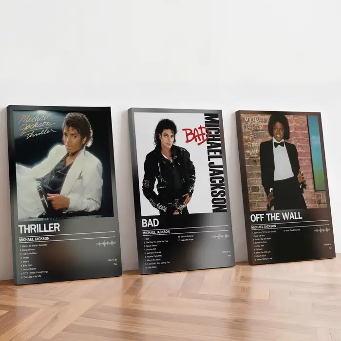 Peinture Calligraphique Michael Jackson Thriller avec Cadre Intérieur