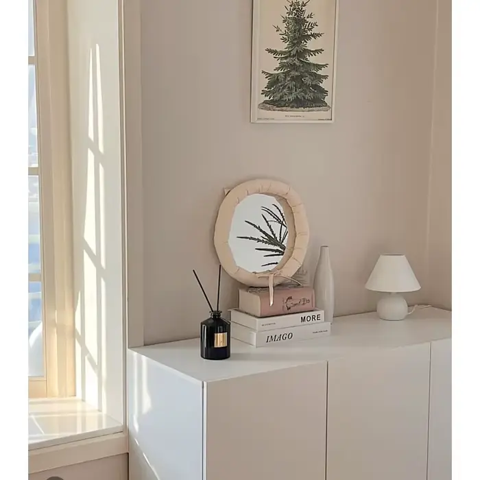 Miroir mural en tissu de coton
