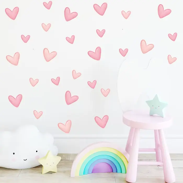Autocollants muraux en forme de cœur adorables de Style bohémien