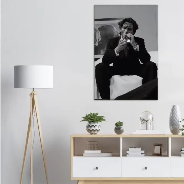Affiche du film culte Patrick Bateman noir et blanc