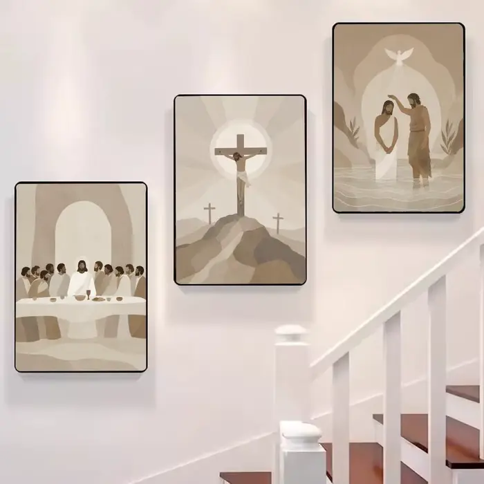 Peinture murale moderne de la scène de la Bible avec Jésus
