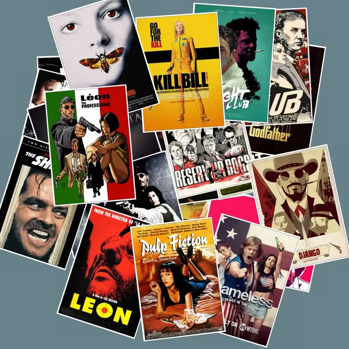 25 pièces affiches de film classique autocollants pulpe Fiction parrain rétro mode décalcomanies pour ordinateur portable Scrapbook bagages téléphone autocollant jouets