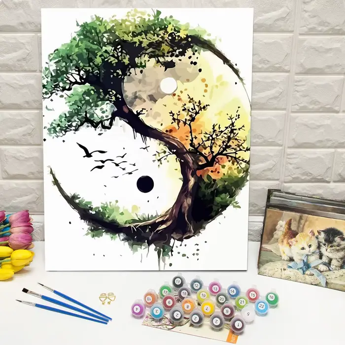 Peinture à l'huile par numéros arbre paysage numérique