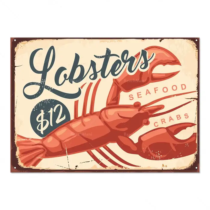 Affiche de fruits de mer Vintage