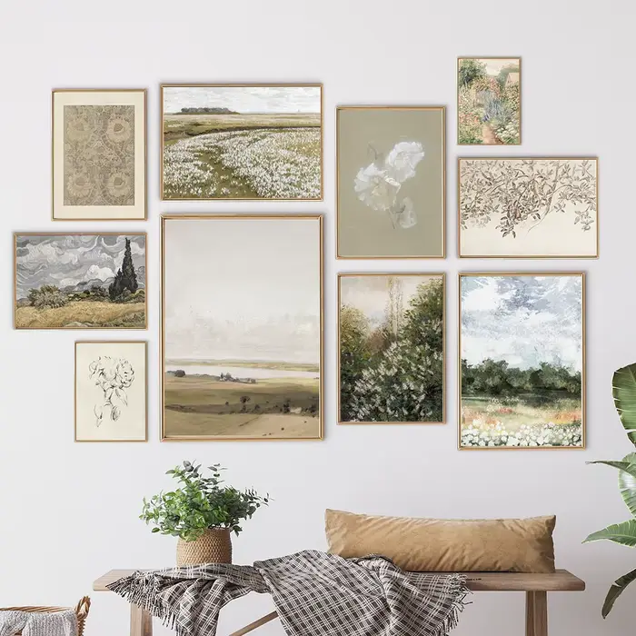 Affiche sur toile de peinture à l'huile vintage Paysage d'été