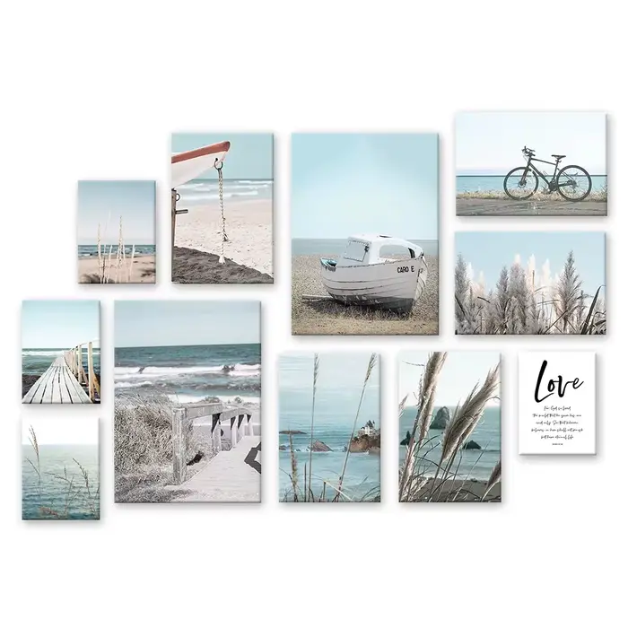 Peinture sur toile nordique de paysage marin