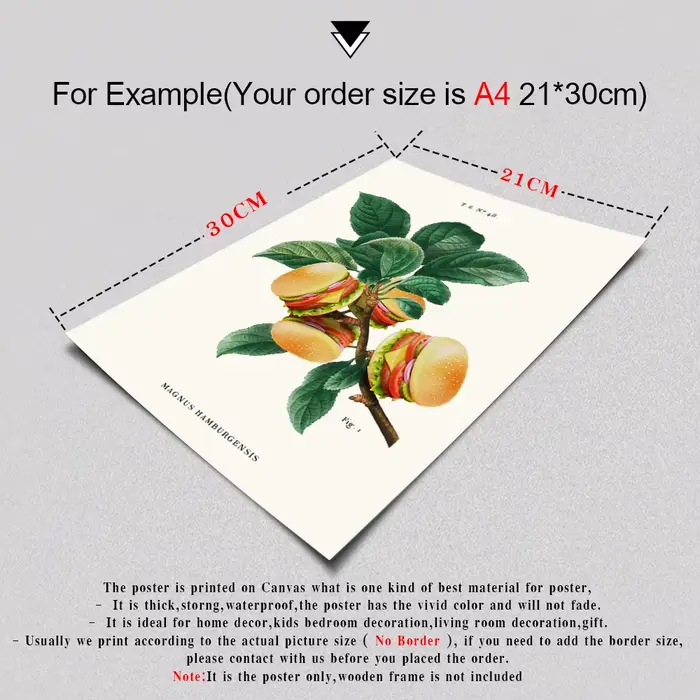Affiches et impressions amusantes de plantes de hamburger de cuisine