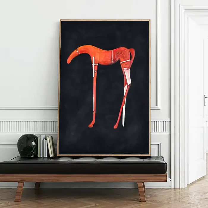 Peinture à l'huile abstraite de cheval d'animal peint à la main sur la toile