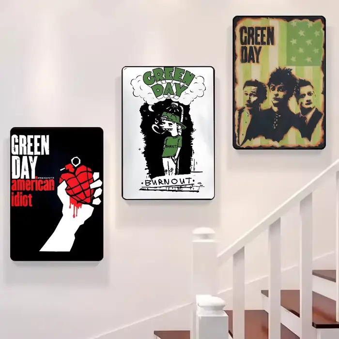 Affiche Vintage du groupe de Rock du jour vert