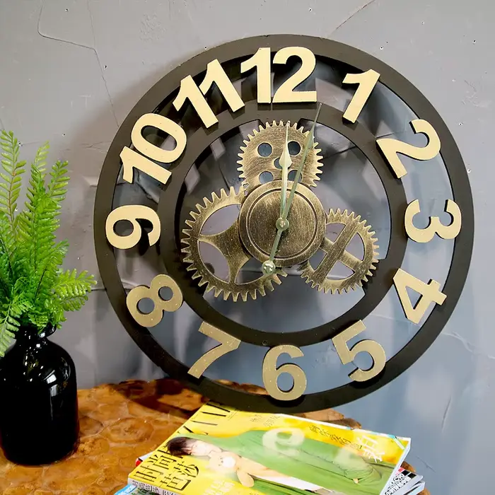 Horloge murale à engrenages Vintage