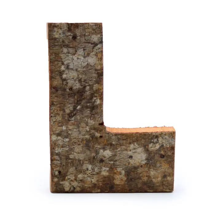 Rustic Bark Letter   - L  - 7cm