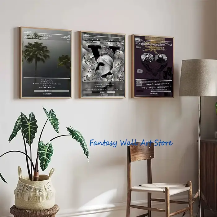 SuicideboyS – couverture d'album de musique, ce roi, vient de la musique Rap, affiche de dépression du nouveau monde, peinture sur toile, images murales, décoration de maison