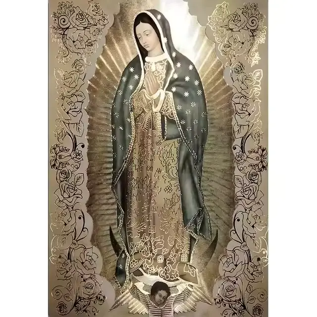 Peinture sur toile de dame catholique d'issa upe, art mural religieux rétro, photo, la vierge d'issa