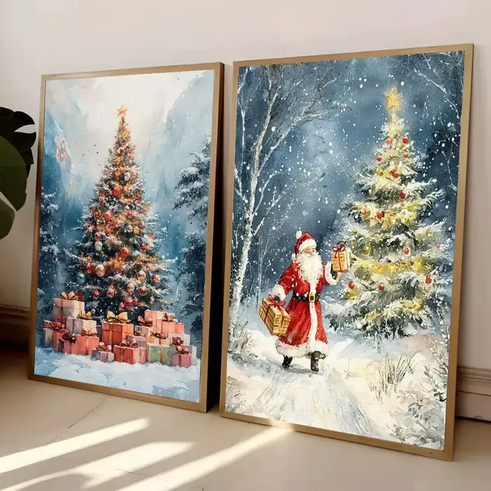 Affiche de noël Vintage imprimée pour salon