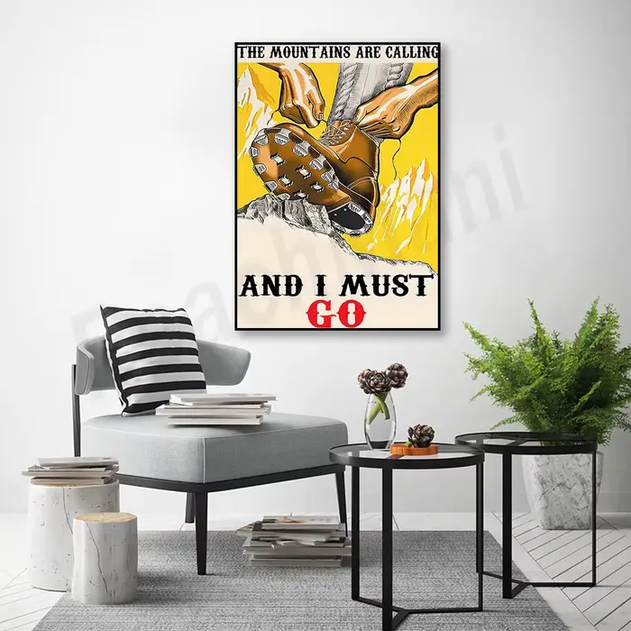 Les montagnes de randonnée appellent affiche