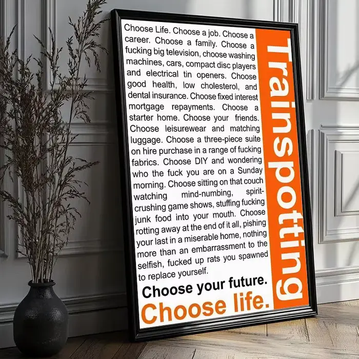 Trainspotting – affiche de film classique HD en PVC, Art mural étanche, auto-adhésif réutilisable po