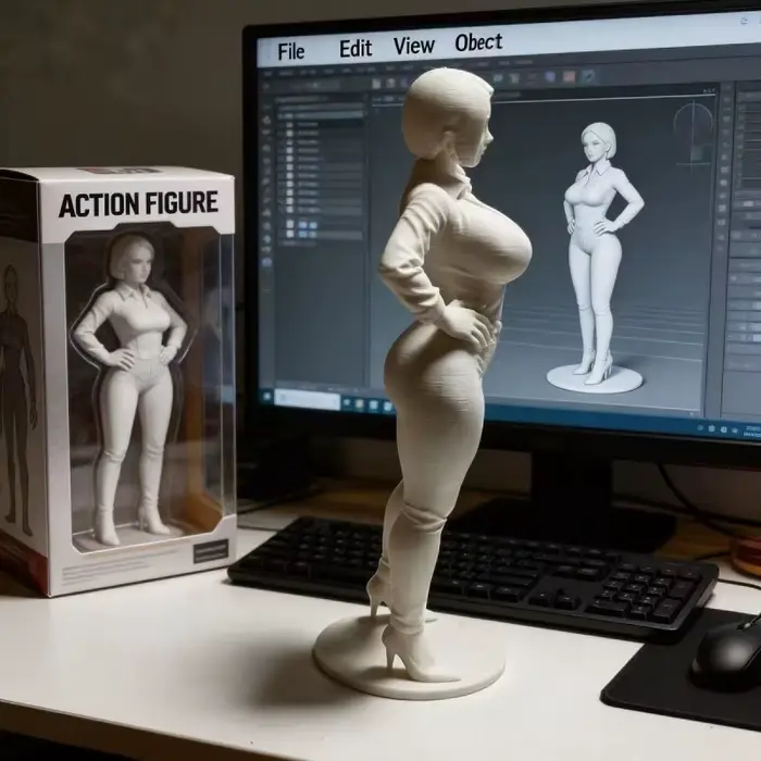 Sculpture féminine blanche imprimée en 3D
