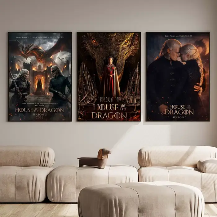 Affiche du film H-House of the Dragon, impressions d'art mural minimalistes modernes pour chambre à coucher, salon, décoration esthétique de la pièce, cadeau