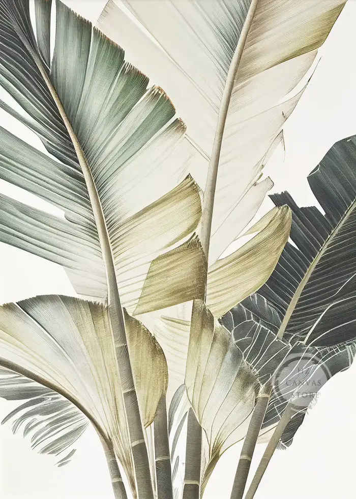 Affiches et impressions de cuir chevelu de palmier botanique tropical, peinture sur toile de plantes