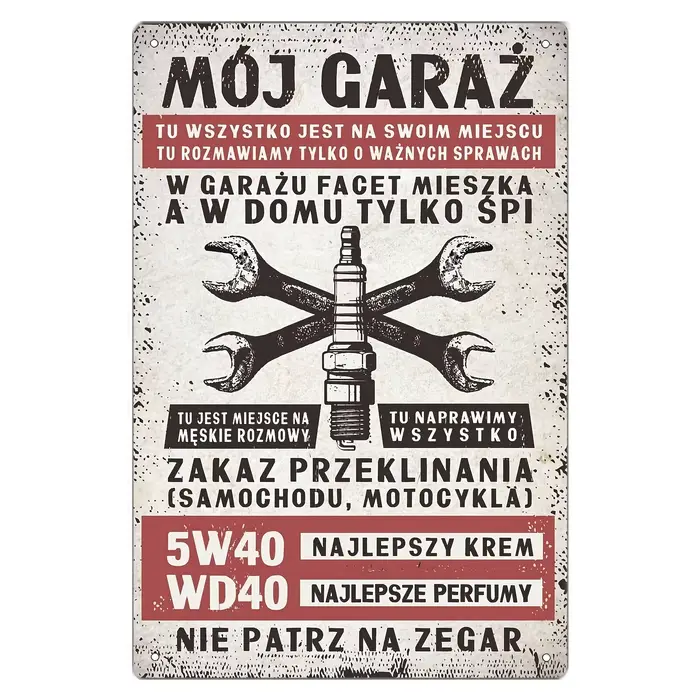 Affiche métallique vintage Happy New Year - "Moj Garaz Swieca Lvk", art mural classique en fer avec 