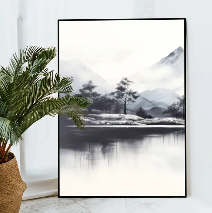Lot de 3 impressions murales triptyques de montagnes du Japon