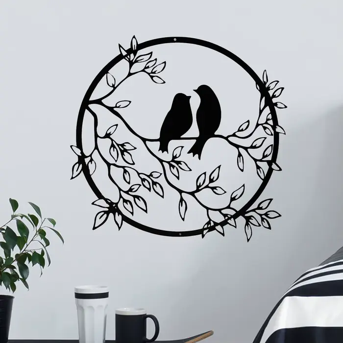 Silhouette d'Oiseaux sur Branche