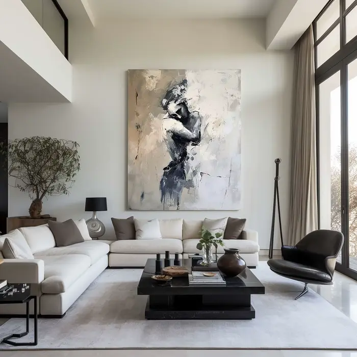 Peinture à l'huile abstraite peinte à la main pour femme