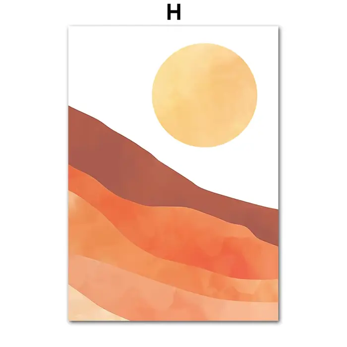 AZNM Impression sur toile de vase abstrait en terre cuite, aquarelle, tons neutres de terre, poterie