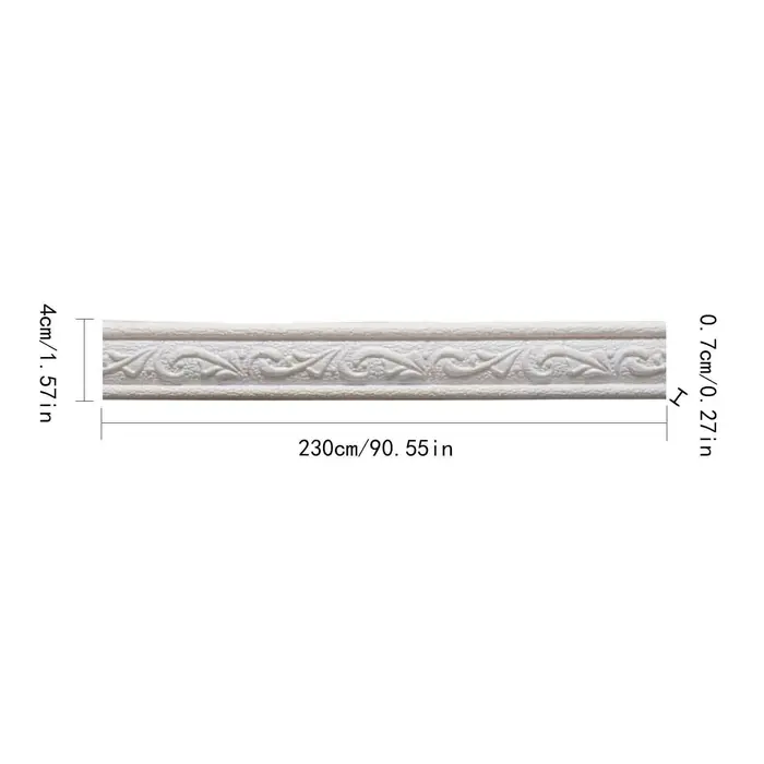 Bande décorative murale auto-adhésive 230 cm en PE 3D pour cadre de peinture