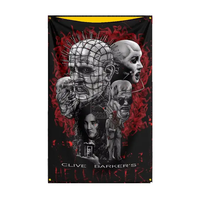Drapeau h-hellraiser, 3x5 pieds, drapeau de film d'horreur classique, bannière murale suspendue pour