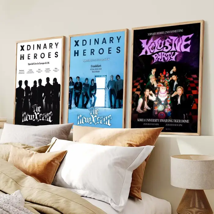 Peinture calligraphique de la groupe Kpop X-Xdinary Heroes, impression d'art mural esthétique moderne, décoration tendance pour chambre à coucher, cadeau pour la maison