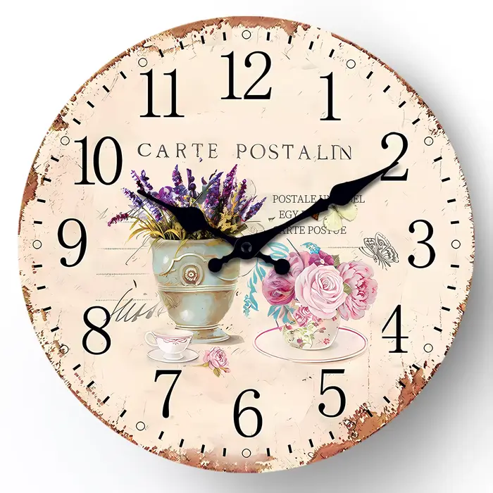 Horloge murale rétro européenne en bois salon chambre cuisine décoration de la maison horloge murale