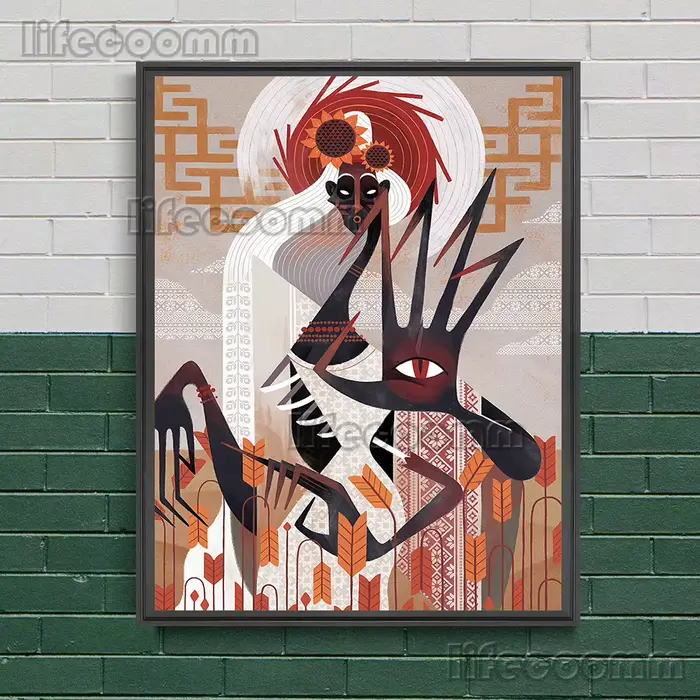 Peinture sur toile d'art mural de personnages slaviques, Ods nos Myenson, Dieux Folkloriques, Affich