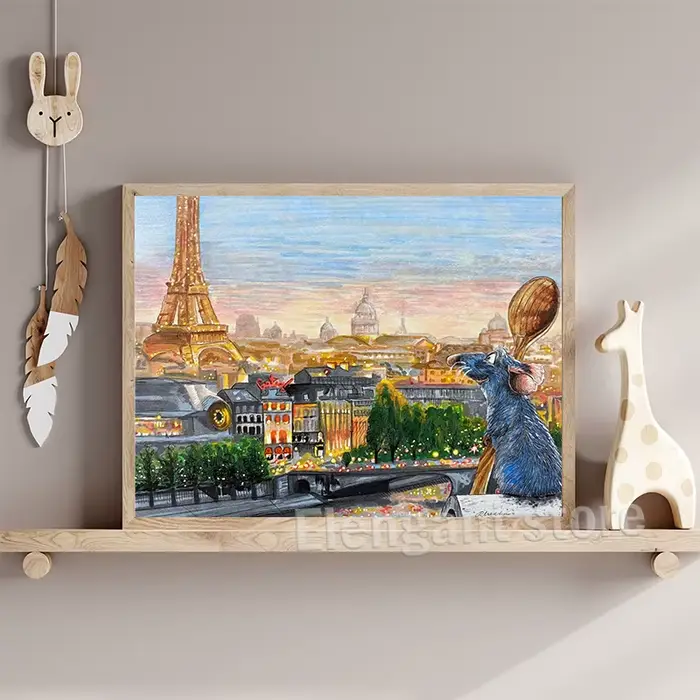 Affiches d'art en gouache inspirées de Ratatouille